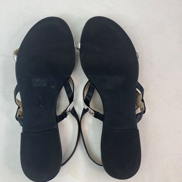 INC International Concepts Silver Womens Flat Sandals 8.5M Strappy Sling Backs - Picture 8 of 9